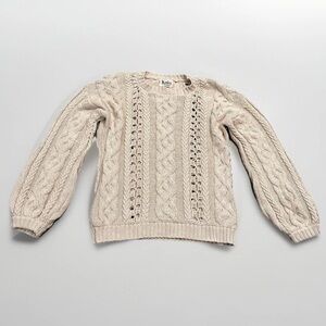 Knitz For Love And Lemons Chunky Cable Knit Sweater Bishop Sleeve S Slouchy Boho